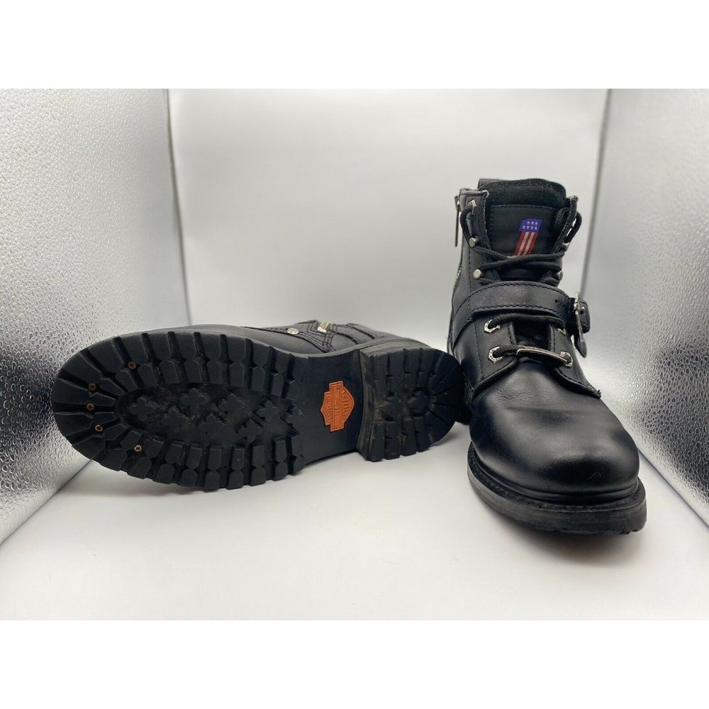 Women's Harley Davidson Faded Glory Motorcycle Boots Shoes Size 9 Black Leather